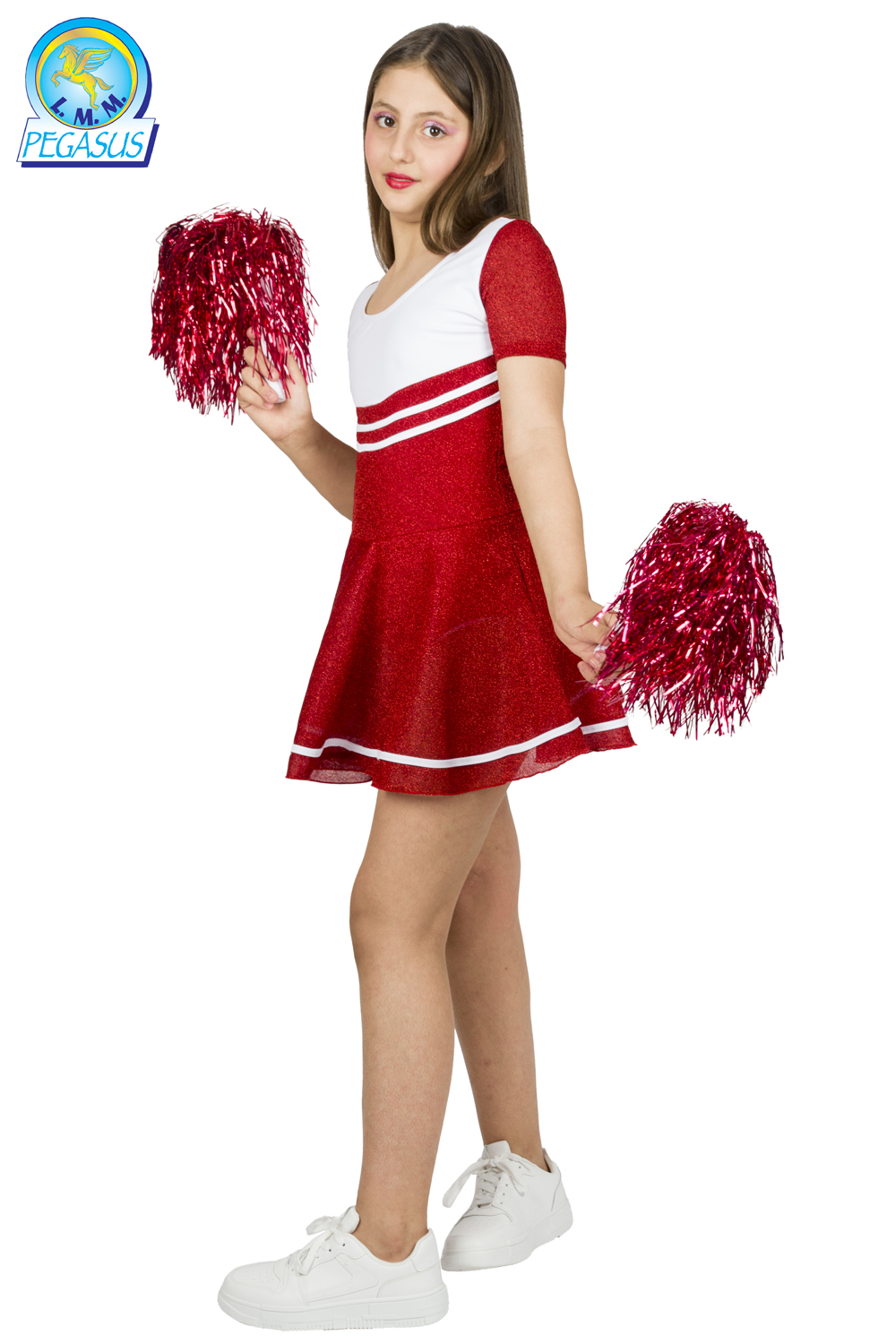 CHEELEADER BAMBINA IN MAGLINA LAMINATA ROSSO